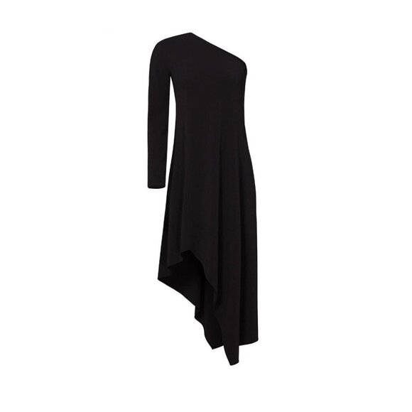 Narciso Rodriguez Black Asymmetrical Midi Dress $2495 - Picture 6 of 10